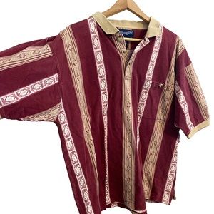 Vtg Wrangler Men's XL Aztec Southwestern Western Short sleeve Golf Polo Shirt